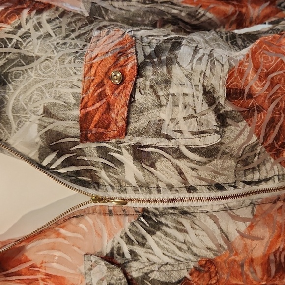[Chico's] Semi Sheer Burnt Out Design Zip Jacket - Size 2 - Picture 4 of 10